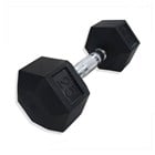 HEXAG DUMMBELL W/RUBBER 25LB RHD25