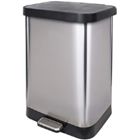 Glad 13Gal Stainless-Steel Step-On Trash Can with Clorox Odor Protection Lid. GLD-74506