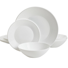 Gibson Ultra Patio 12pc Dinnerware Set Wht Embossed 126947.12