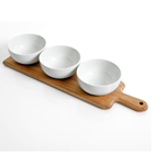 Gibson Tidbit Dish 4pc Wht Wood Base 127272.04