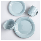 Gibson 16pc Dinnerware Set Blue Stone 72990.16