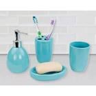 Bath Accessory Set 4pc Turquoise BA41533