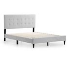 Upholstered Bed Full, White, Grey WKFFWG01UB