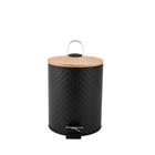 Mila Dust Bin W/Bamboo Lid Black BADB-014-B