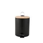 Pila Dust Bin W/Bamboo Lid Black BADB-017-B