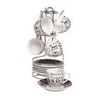 Espresso Expressions 12 pc 3 oz Espresso Cup & Saucer Set W/Metal Caddy 53506.13