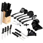 Black Gibson 41 Piece Plastic Cuisine Flare Knife & Cooking Tool Set. 64159.41