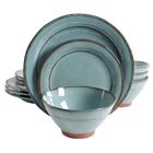 12 PC DINNERWARE SET TEAL 116888.12