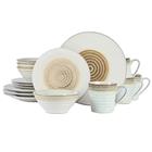 16PC DINNERWARE SET TAUPE/WHITE 120042.16R