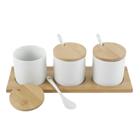 Gracious Dining 10 pc Condiment Jars Set W/Bamboo Lids 134044.1