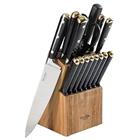 MARTHA STEWART 16PC CUTLERY SET+ACACIA WOOD BLOCK 141568.16