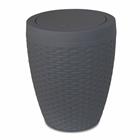 ROUND BATH BIN GREY 7LI BAC-273005