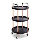 STORAGE CART 3 TIER ROUND BLACK K311610
