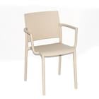 BEIGE PLASTIC CHAIR W/ARM P2085-0006
