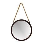 18" WALL MIRROR W/ROPE BROWN 49867