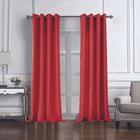 COLE TEXTURED GROMMET 84" RED CURTAIN PNC36777