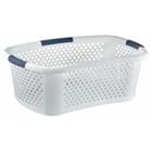 LAUNDRY BASKET WH W/GRAY HANDLE LH71539