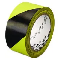 766 Hazard Marking Vinyl Tape, 2" x 36 yds, Black/Yellow MMM02120043181