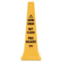 Multilingual Wet Floor Safety Cone, 12.25 x 12.25 x 36 RCP627677
