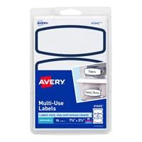 Avery Blue Border Removable Multi-Use Labels - Removable Adhesive - Arched Rectangle - Laser, Inkjet - White, Blue - Paper - 3 / Sheet - 90 Total Sheets - 270 Total Label(s) - 18 / Carton