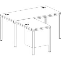 Boss L Shaped Desk Unit, 3 Grommets and 2 Pedestals - 66
