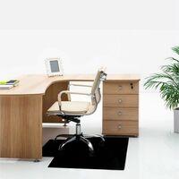 Advantagemat Black Vinyl Lipped Chair Mat for Hard Floor - 36