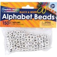 Pacon Alphabet Beads - Skill Learning: Alphabet - White, Black Pacon Alphabet Beads - Skill Learning: Alphabet - White, Black