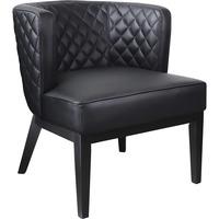 Boss Ava Accent Chair-Black - Black Vinyl, Plush Seat - Black Vinyl Back - Black Frame - Four-legged Base - 1 Each