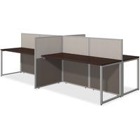 Bush Business Furniture Easy Office 60W 4 Person L Desk Open Office w/3-Drawer Pedestlas - For - Table TopMocha Cherry L-shaped Top - 3 Drawers x 119.09