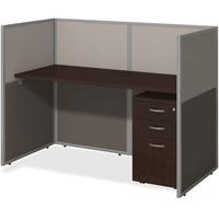 Bush Business Furniture Easy Office 60W Stght Desk Closed Office w/3 Drawer Pedestal - For - Table TopRectangle Top - 3 Drawers x 61.02