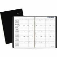 House of Doolittle Non-dated Productivity Planner - Monthly, Weekly - 12 Month - 1 Month, 1 Day, 1 Week Double Page Layout - Blue Sheet - Gray - Suede - Gray Cover - 9.3