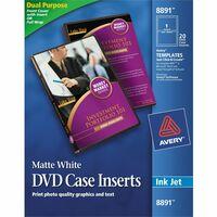 Avery Avery(R) Matte White DVD Case Inserts, 20 Inserts (8891) - Matte - 20 / Pack - Acid-free, Moisture Resistant, Water Resistant - White Avery Avery(R) Matte White DVD Case Inserts, 20 Inserts (8891) - Matte - 20 / Pack - Acid-free, Moisture Resistant, Water Resistant - White
