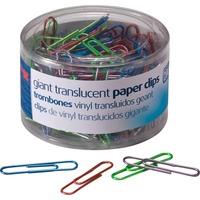 Officemate Translucent Vinyl Paper Clips - Jumbo - 2 Officemate Translucent Vinyl Paper Clips - Jumbo - 2