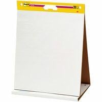 Post-it® Flip-Chart Pad - 30 Sheets - Plain - Stapled - 18.50 lb Basis  Weight - 25 x 30 - 35.80 x 25.2 x 1.8 - White Paper - Repositionable,  Bleed Resistant