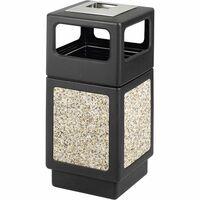 Safco Plastic/Stone Aggregate Receptacles - 38 gal Capacity - Square - 39.3