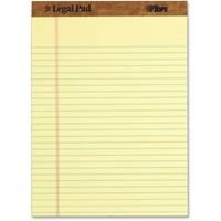 Ampad Gold Fibre Writing Pads, Wide/Legal Rule, 8.5 x 14, Canary, 50 Sheets, Dozen