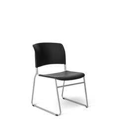 Stack Cuest Chair, Black Plastic Seat and Back OFMST200BK