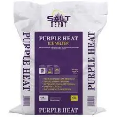 Purple Heat Ice Melter  50-lb Natural Fast Acting Sodium Chloride Ice Melt Granules 66421