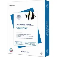 Copy Plus Print Paper, 92 Bright, 20 lb Bond Weight, 8.5 x 11, White, 500 Sheets/Ream, 10 Reams/Carton HAM105007