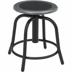 National Public Seating 6800 Series Stools - Black Seat Color - Steel, Metal Seat Material - Black Frame Color - Steel Frame Material - Curved Leg Base - Steel - 1 Each NPS681010