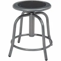 National Public Seating 6800 Series Stools - Black Seat Color - Steel, Metal Seat Material - Gray Frame Color - Steel Frame Material - Curved Leg Base - Steel - 1 Each NPS681002