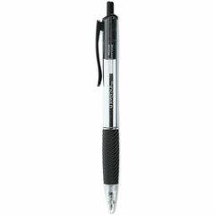 Universal Comfort Grip Ballpoint Pen - 1 mm Medium Conical Pen Point - Retractable - Black Ink - Oil Based - Clear, Black Barrel - 1 Dozen UNV15530