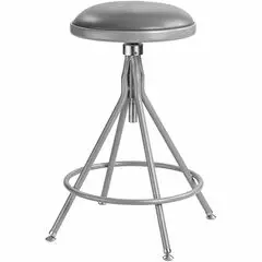 National Public Seating 6500 Series Heavy-Duty Swivel Stools - Gray Seat Color - Vinyl Seat Material - Gray Frame Color - Steel Frame Material - Four-legged Base - Gray - Metal - 1 Each NPS6524H