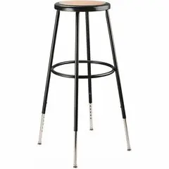 National Public Seating 6200 Series Heavy-Duty Stools - Masonite Seat Color - Masonite Seat Material - Black Frame Color - Steel Frame Material - Four-legged Base - Black - 1 Each NPS6230H10