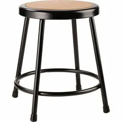 National Public Seating 6200 Series Heavy-Duty Stools - Masonite Seat Color - Black Frame Color - Steel Frame Material - Four-legged Base - Black - 1 Each NPS621810