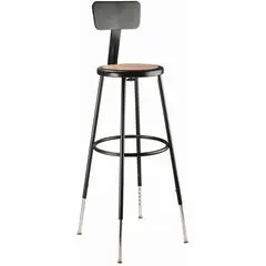 National Public Seating 6200 Series Heavy-Duty Stools - Masonite Seat Color - Masonite Seat Material - Black Frame Color - Steel Frame Material - Four-legged Base - Black - 1 Each NPS6230HB10