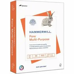 Hammermill Fore Multipurpose Copy Paper - White - 96 Brightness - Letter - 8 1/2" x 11" - 24 lb Basis Weight - Jam-free, Archival-safe - White - 500 Sheets per Ream - 10 / Carton HAM103283