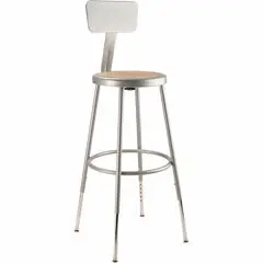 National Public Seating 6200 Series Heavy-Duty Stools - Masonite Seat Color - Masonite Seat Material - Gray Frame Color - Steel Frame Material - Four-legged Base - Steel - 1 Each NPS6224HB
