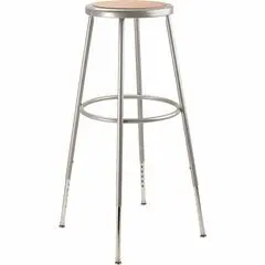 National Public Seating 6200 Series Heavy-Duty Stools - Masonite Seat Color - Masonite Seat Material - Gray Frame Color - Steel Frame Material - Four-legged Base - Steel - 1 Each NPS6230H