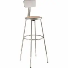 National Public Seating 6200 Series Heavy-Duty Stools - Masonite Seat Color - Masonite Seat Material - Gray Frame Color - Steel Frame Material - Four-legged Base - Steel - 1 Each NPS6230HB